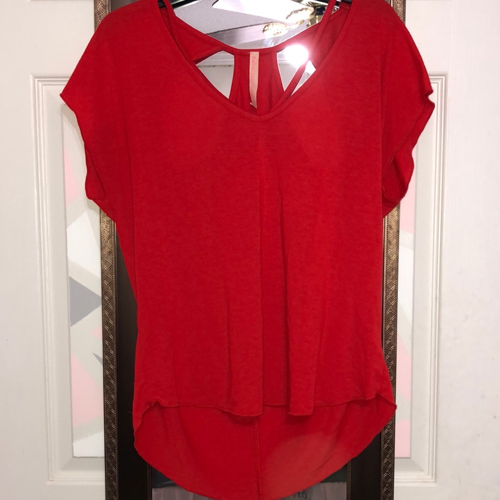 Cute red top with cutout detailing